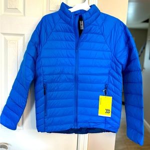 NEW All in Motion blue packable down puffer jacket coat mens MEDIUM